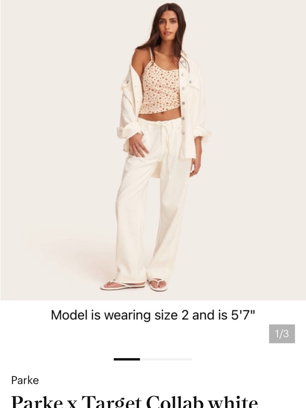 Parke Target collab white jeans